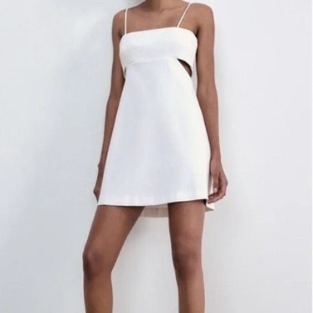 Zara White Cutout Mini Dress